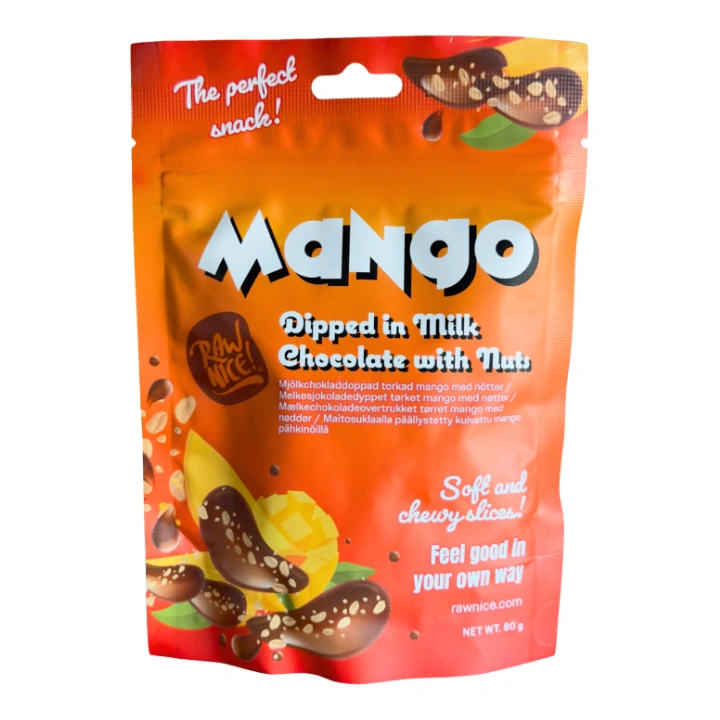 Rawnice Sušené mango v čokoládě s ořechy