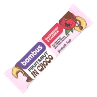 Bombus InChoco malina kešu Fruit&amp;nut bar raspberry &amp; cashew