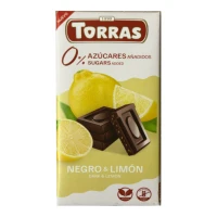Torras Čokoláda bez cukru hořká s citronem